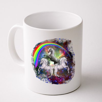 Three Unicorns Rainbow Coffee Mug