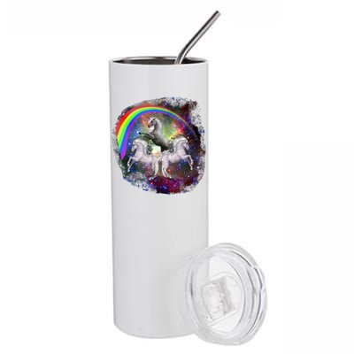 Three Unicorns Rainbow Stainless Steel Tumbler