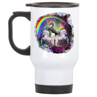 Three Unicorns Rainbow Stainless Steel Travel Mug