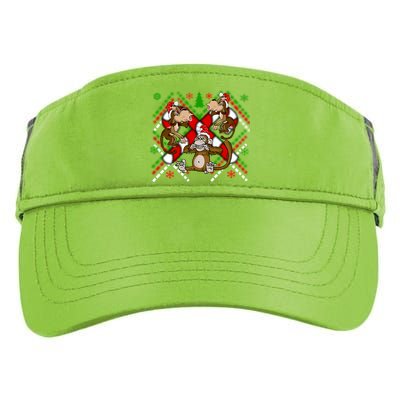 Three Wise Monkey Ugly Christmas Sweater Adult Drive Performance Visor