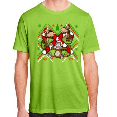 Three Wise Monkey Ugly Christmas Sweater Adult ChromaSoft Performance T-Shirt