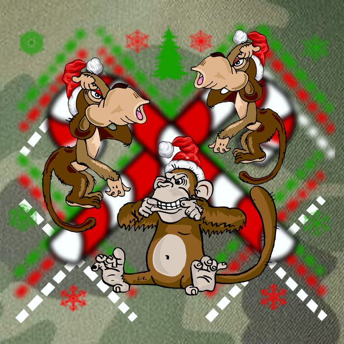 Three Wise Monkey Ugly Christmas Sweater Legacy Tie Dye Trucker Hat