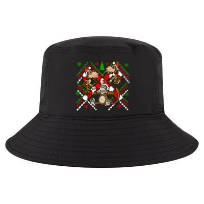 Three Wise Monkey Ugly Christmas Sweater Cool Comfort Performance Bucket Hat