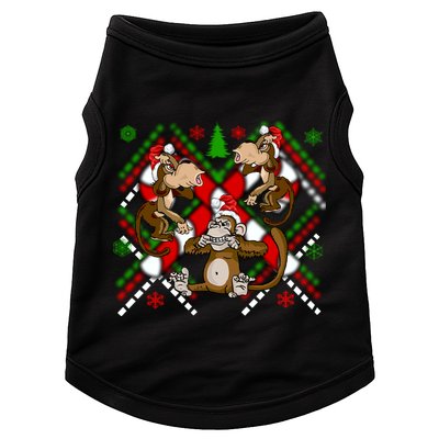 Three Wise Monkey Ugly Christmas Sweater Doggie Tank