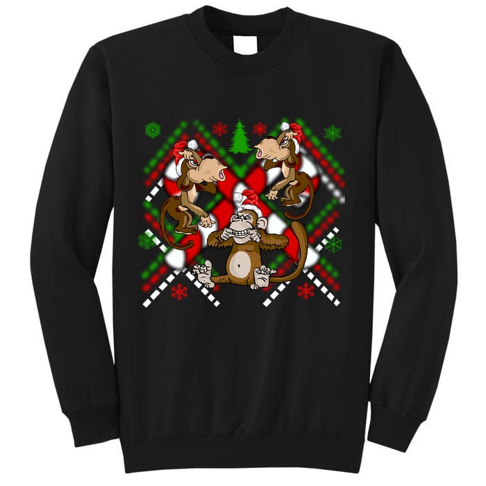 Three Wise Monkey Ugly Christmas Sweater Sweatshirt
