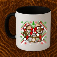 Three Wise Monkey Ugly Christmas Sweater Mug
