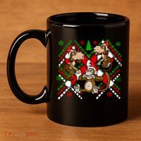 Three Wise Monkey Ugly Christmas Sweater 11oz C Handle Ceramic Mug