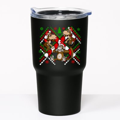 Three Wise Monkey Ugly Christmas Sweater Tumbler
