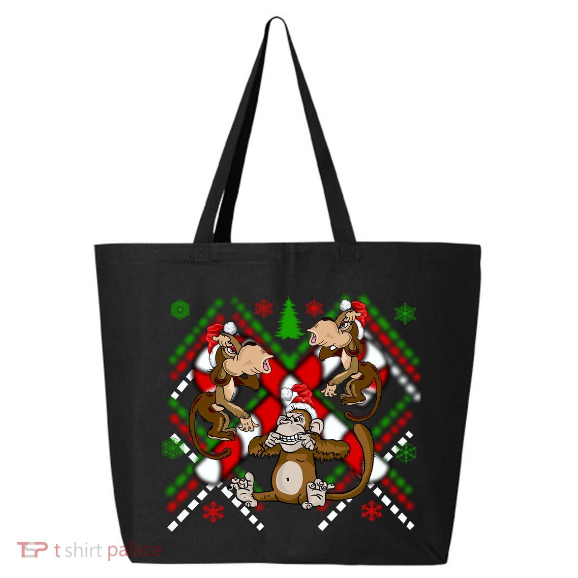 Three Wise Monkey Ugly Christmas Sweater 25L Jumbo Tote