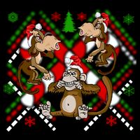 Three Wise Monkey Ugly Christmas Sweater Baby Bodysuit