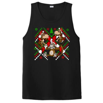 Three Wise Monkey Ugly Christmas Sweater PosiCharge Competitor Tank