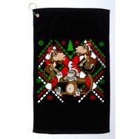 Three Wise Monkey Ugly Christmas Sweater Golf Towel