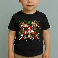 Three Wise Monkey Ugly Christmas Sweater Toddler T-Shirt