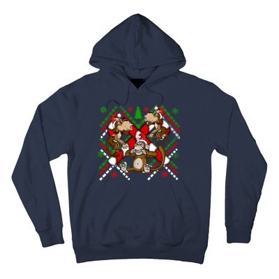 Three Wise Monkey Ugly Christmas Sweater Hoodie