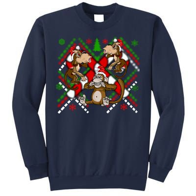 Three Wise Monkey Ugly Christmas Sweater Sweatshirt