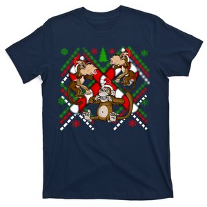 Three Wise Monkey Ugly Christmas Sweater T-Shirt