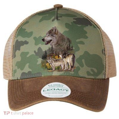 Three Wolf Collage Legacy Tie Dye Trucker Hat