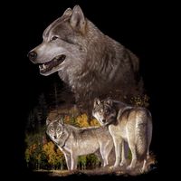 Three Wolf Collage Cooling Performance Crew T-Shirt