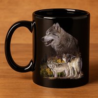 Three Wolf Collage 11oz C Handle Ceramic Mug