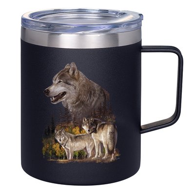 Three Wolf Collage 12oz Stainless Steel Coffee Mug