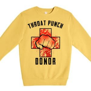 Throat Punch Donor Boxing Fan Premium Crewneck Sweatshirt