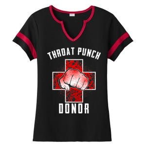 Throat Punch Donor Boxing Fan Ladies Halftime Notch Neck Tee