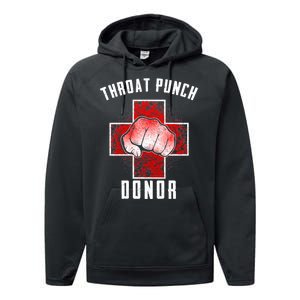 Throat Punch Donor Boxing Fan Performance Fleece Hoodie