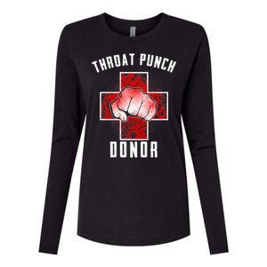 Throat Punch Donor Boxing Fan Womens Cotton Relaxed Long Sleeve T-Shirt