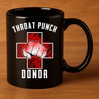 Throat Punch Donor Boxing Fan 11oz C Handle Ceramic Mug