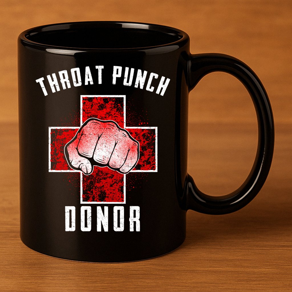 Throat Punch Donor Boxing Fan 11oz C Handle Ceramic Mug