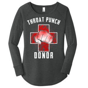 Throat Punch Donor Boxing Fan Women's Perfect Tri Tunic Long Sleeve Shirt