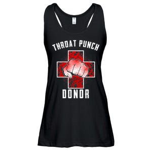 Throat Punch Donor Boxing Fan Ladies Essential Flowy Tank