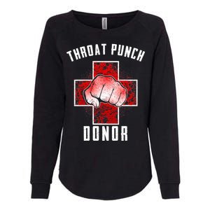 Throat Punch Donor Boxing Fan Womens California Wash Sweatshirt