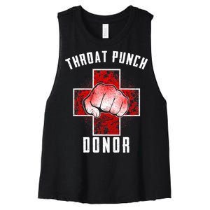 Throat Punch Donor Boxing Fan Women's Racerback Cropped Tank