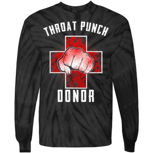 Throat Punch Donor Boxing Fan Tie-Dye Long Sleeve Shirt