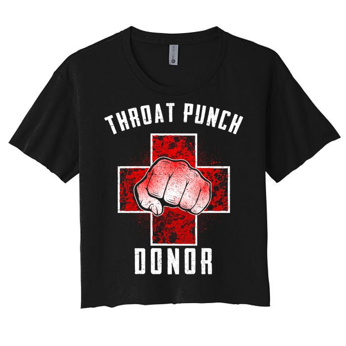 Throat Punch Donor Boxing Fan Women's Crop Top Tee