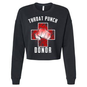 Throat Punch Donor Boxing Fan Cropped Pullover Crew