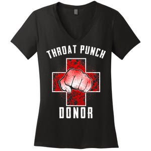 Throat Punch Donor Boxing Fan Women's V-Neck T-Shirt