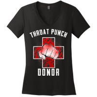 Throat Punch Donor Boxing Fan Women's V-Neck T-Shirt