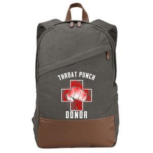 Throat Punch Donor Boxing Fan Cotton Canvas Backpack