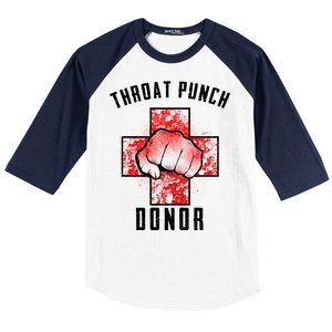 Throat Punch Donor Boxing Fan Baseball Sleeve Shirt