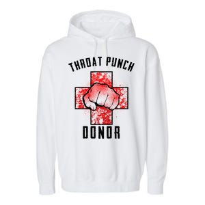 Throat Punch Donor Boxing Fan Garment-Dyed Fleece Hoodie