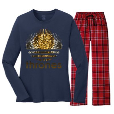 Thrones Logo Women's Long Sleeve Flannel Pajama Set 