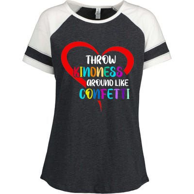 Throw Kindness Around Like Confetti Enza Ladies Jersey Colorblock Tee