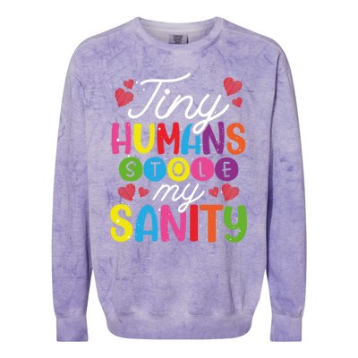 Tiny Hu Stole My Sanity Sitter Gift Colorblast Crewneck Sweatshirt