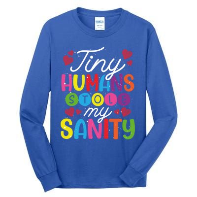 Tiny Hu Stole My Sanity Sitter Gift Tall Long Sleeve T-Shirt