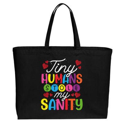 Tiny Hu Stole My Sanity Sitter Gift Cotton Canvas Jumbo Tote