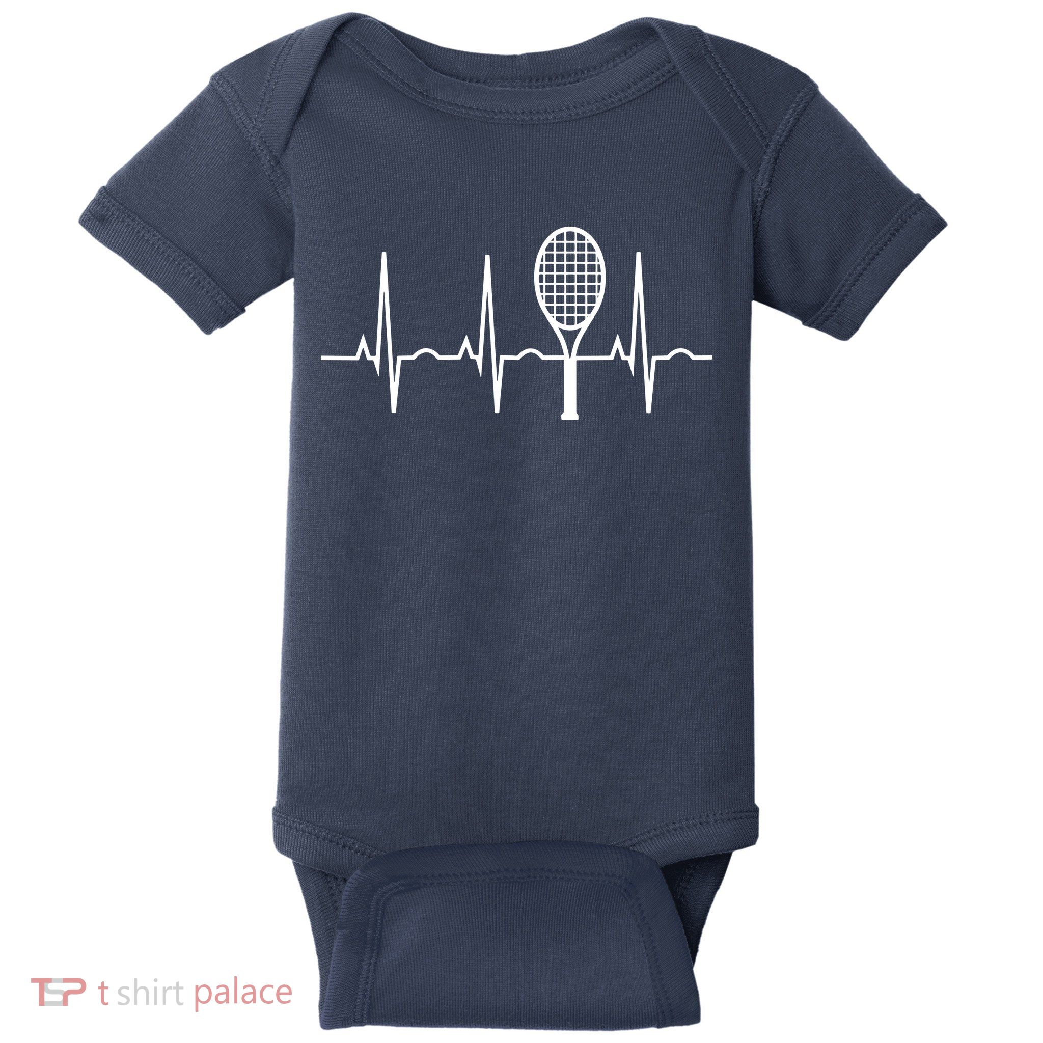 Tennis Heartbeat Shirts Best Tennis Gift Tee For Players Fans Baby Bodysuit