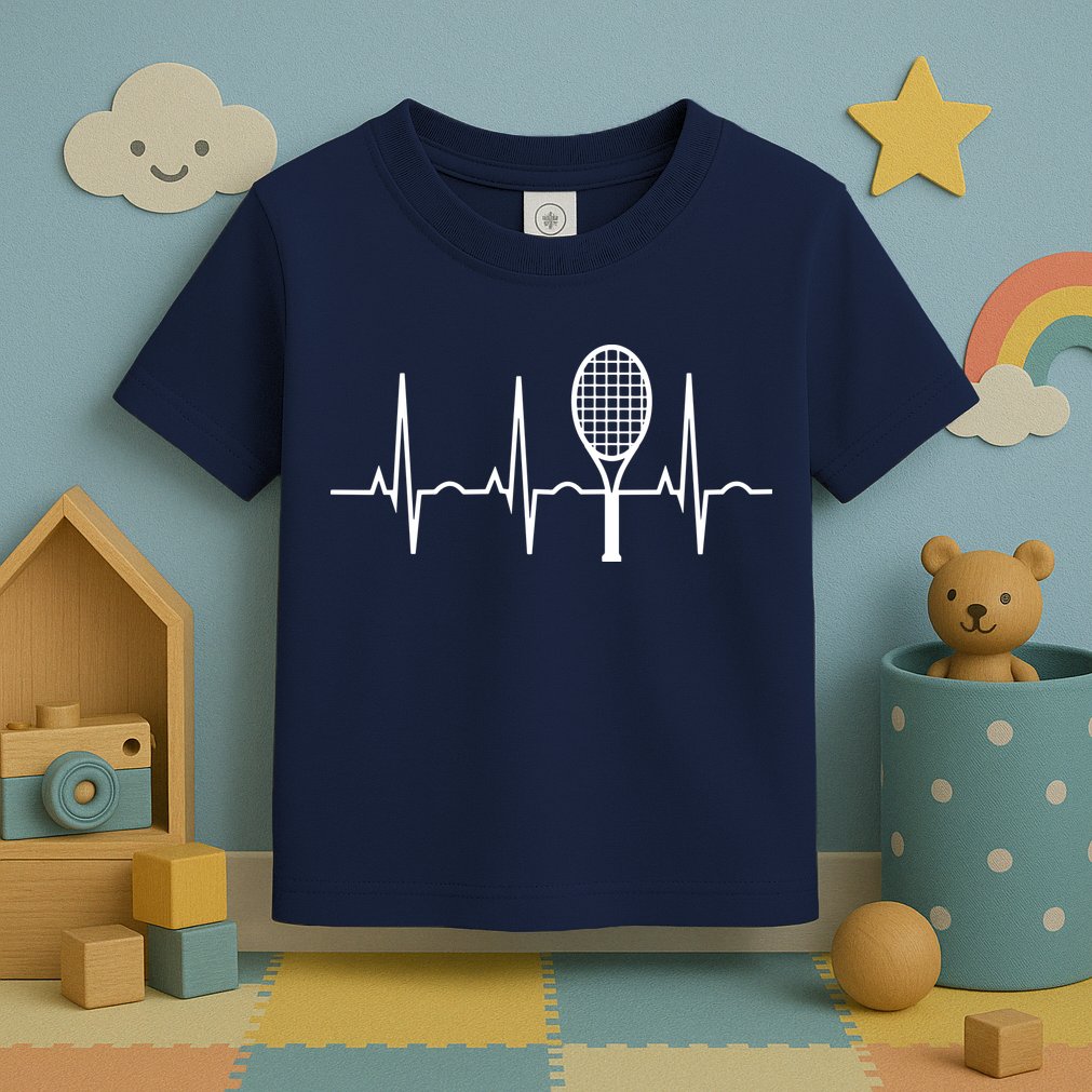 Tennis Heartbeat Shirts Best Tennis Gift Tee For Players Fans Toddler T-Shirt