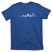 Triathlon Heartbeat Swim Cycle Run Athletes Funny Gift T-Shirt